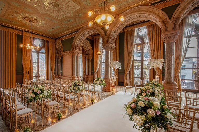 A ceremony laid out in one of the hotel's period rooms, St Pancras Renaissance Hotel London
