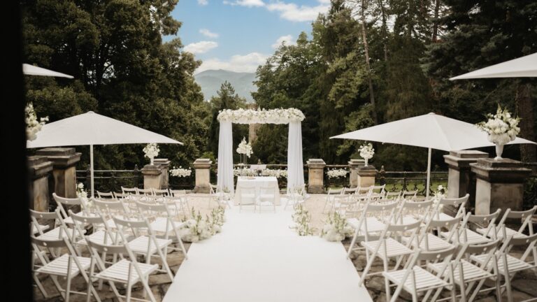 Ceremony set up on the Siebengebirge terrace, Stella Rheni