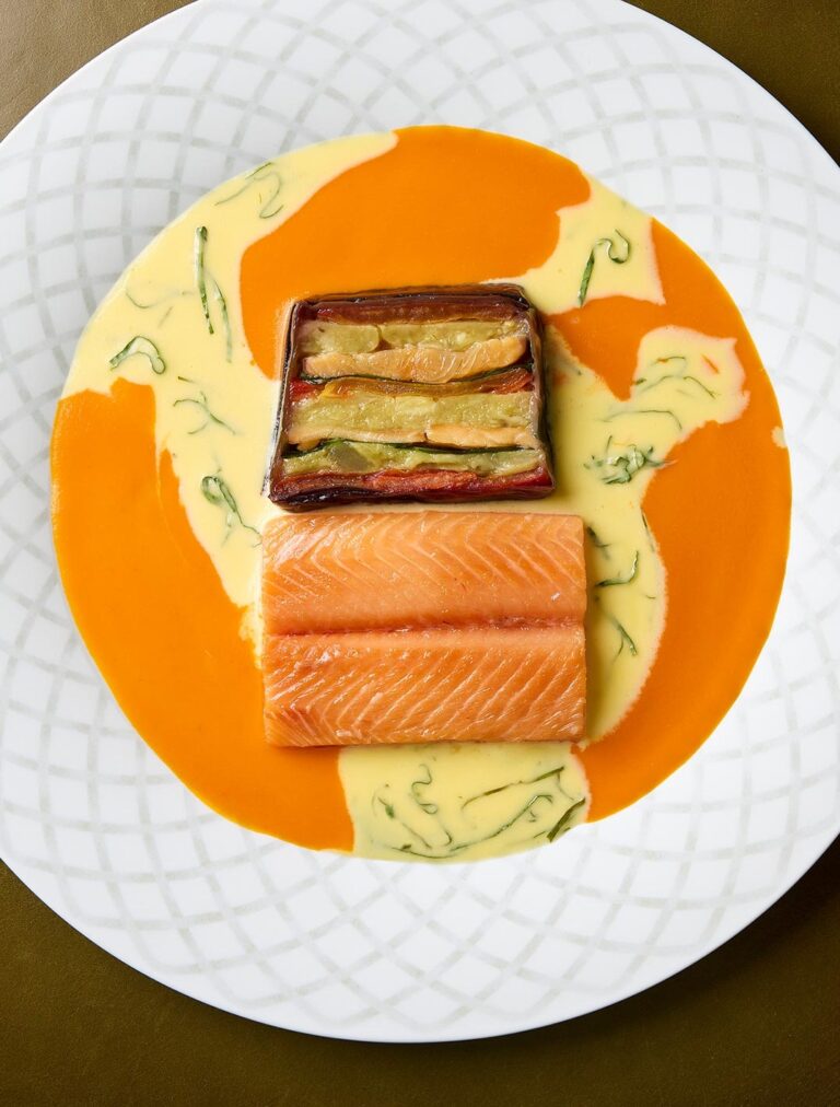 A plated fish course, Stoke Park