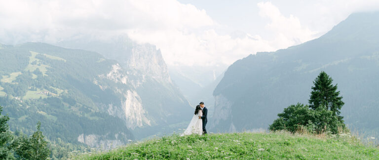 Natalie and William on a meadow above Wengen with the Lauterbrunnen Valley behind (film still), Story Of Your Day