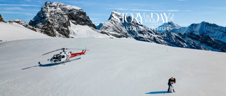 A frame from their film of Glacier elopement, Switzerland, Story Of Your Day
