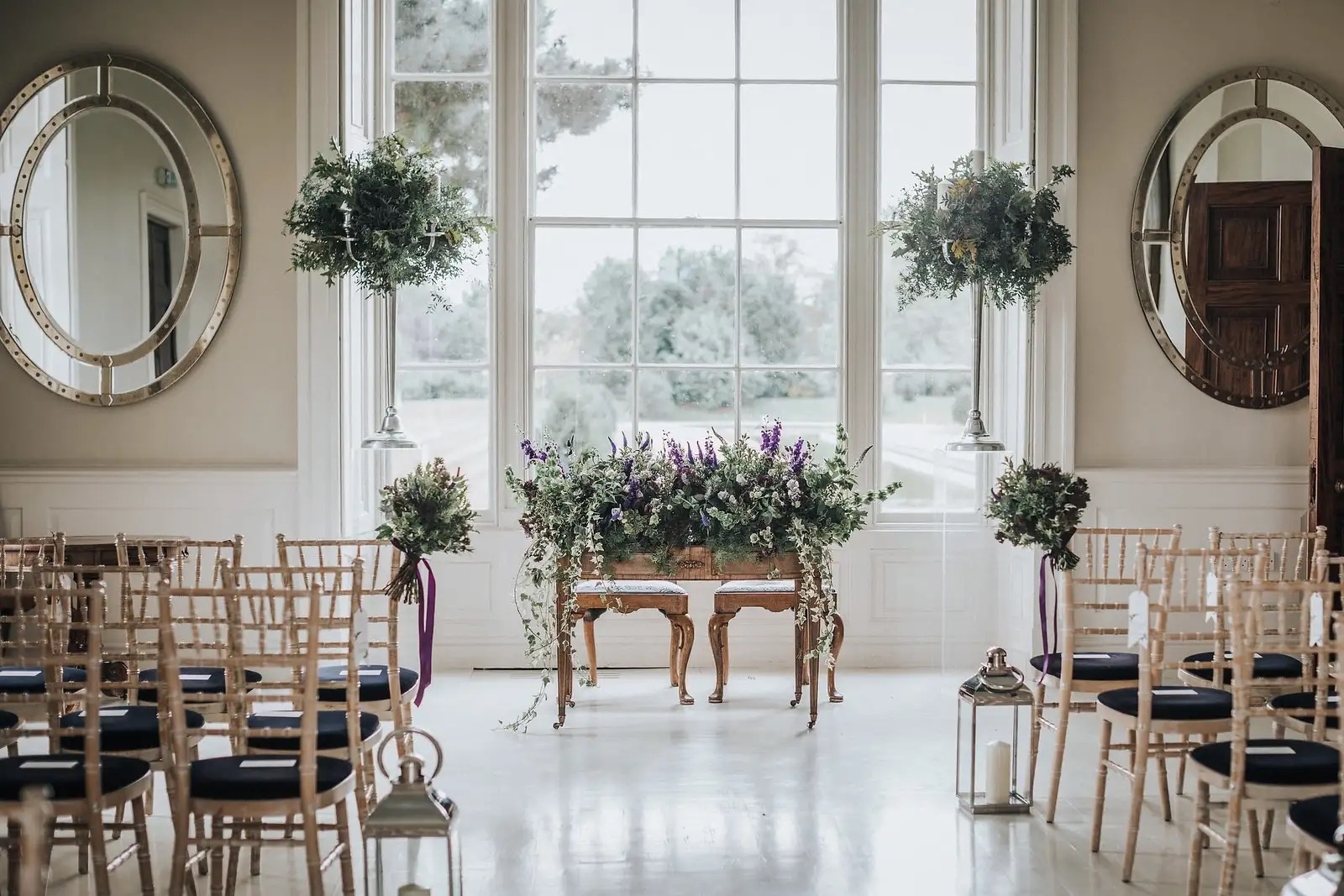 The Orangery Dressed with Ferns and a Floral Arch, Stubton Hall