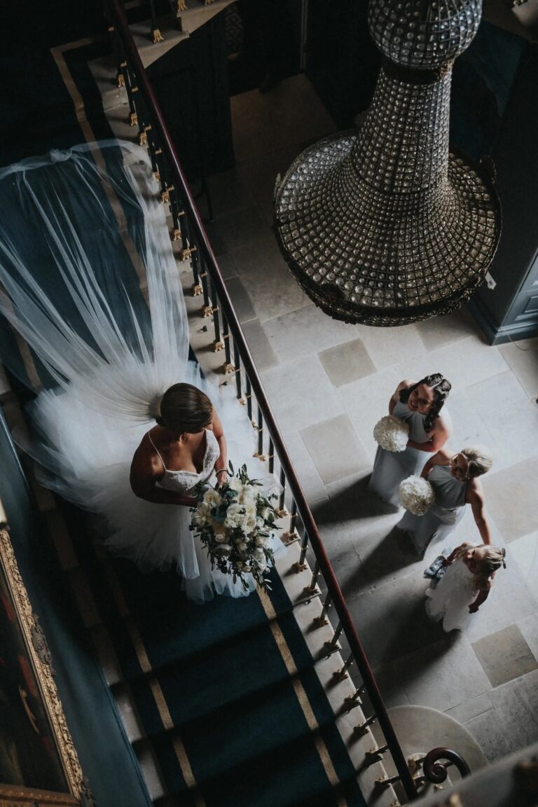A Bridal Party Descending the Grand Staircase, Stubton Hall