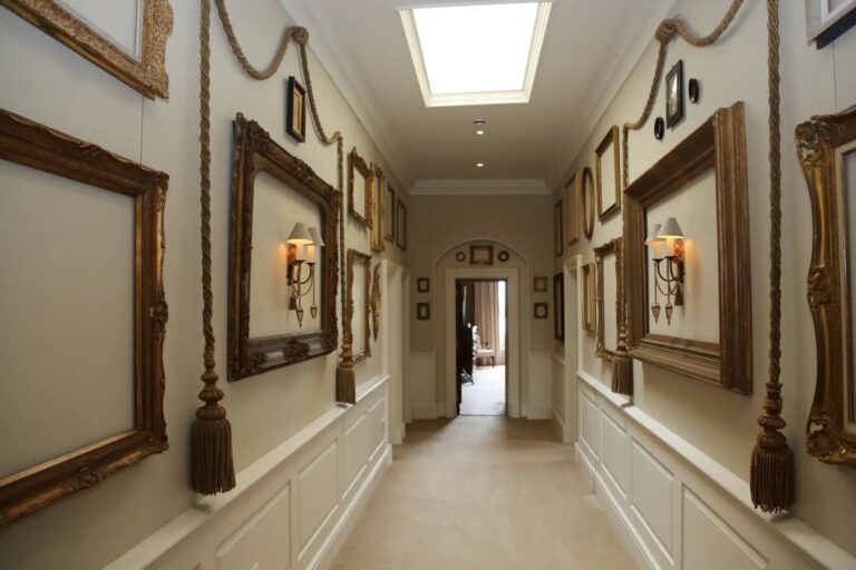 The Gallery Corridor with Gilt Frames at Stubton Hall, Stubton Hall