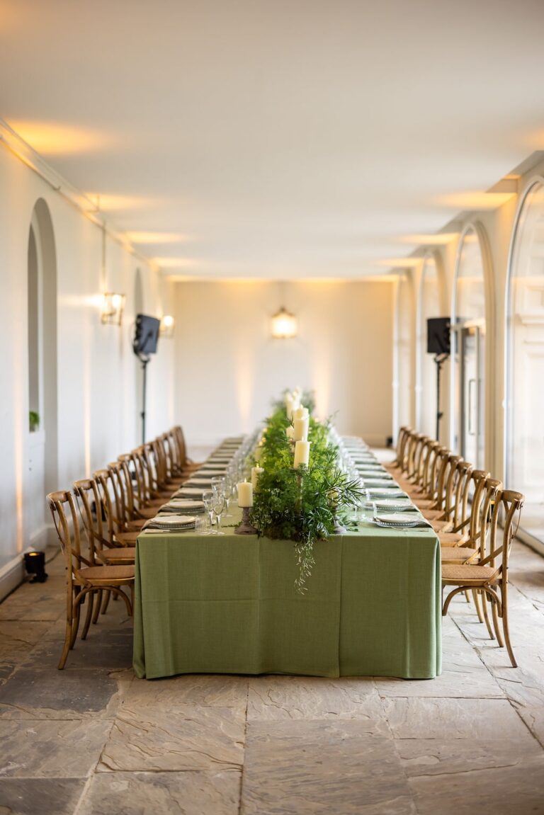 A table laid for lunch in the Colonnade, Syon Park