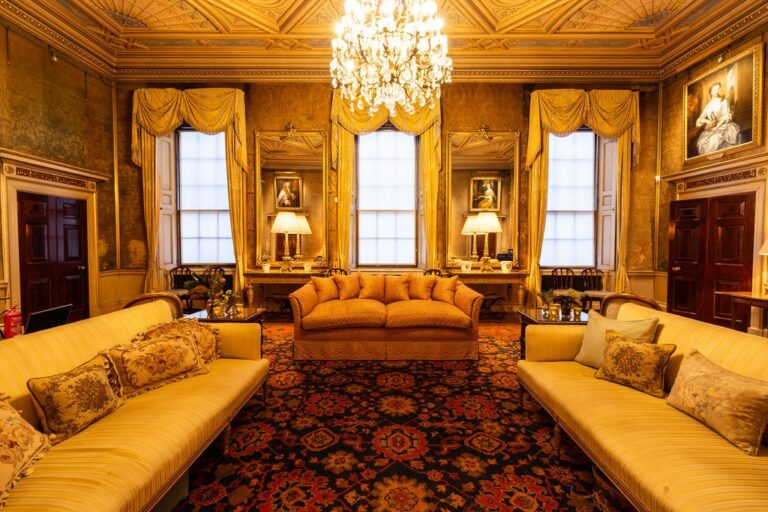The Green Drawing Room, one of the getting-ready rooms in the house, Syon Park