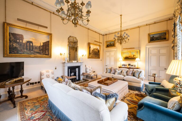 The sitting room of the Hotspur Wing within Syon House, Syon Park