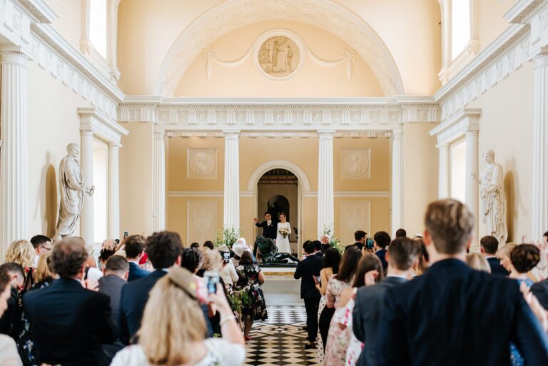 The couple announced to their guests in the Great Hall, Syon Park