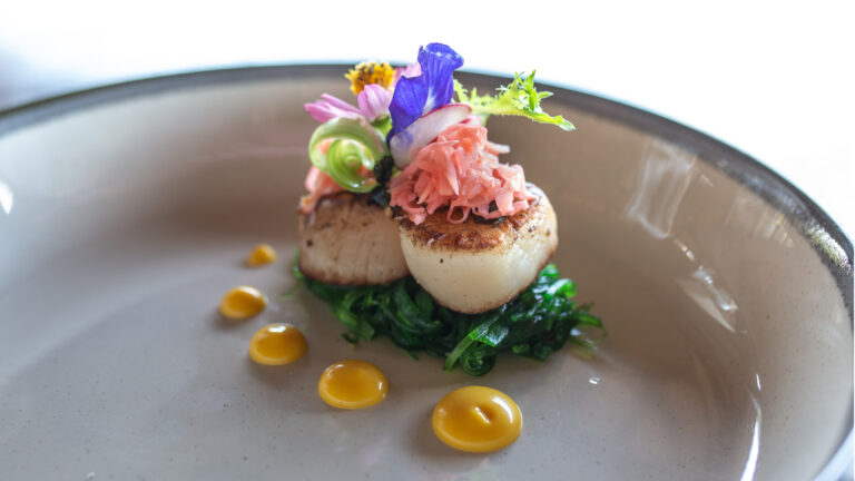 Plated scallop course, Tanah Gajah, a Resort by Hadiprana