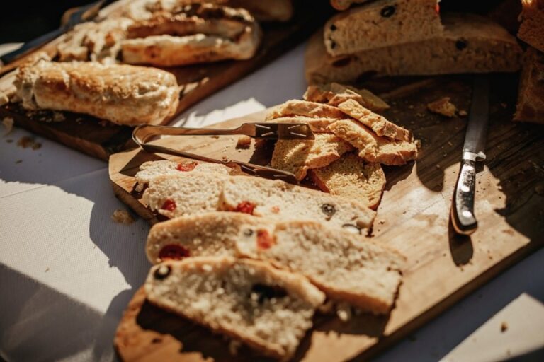 A board of Umbrian breads and cured tastes from the L'Ora Sesta kitchen, The Abbazia San Faustino
