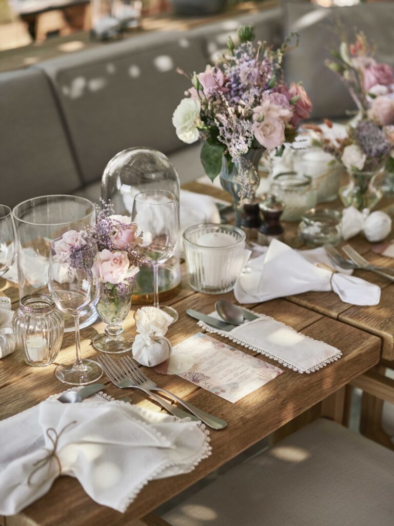 A wedding table setting with flowers, The Bodrum Edition