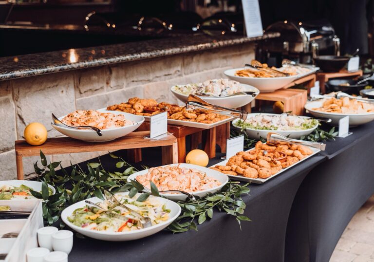 A wedding buffet on the terrace, The Celtic Manor Resort