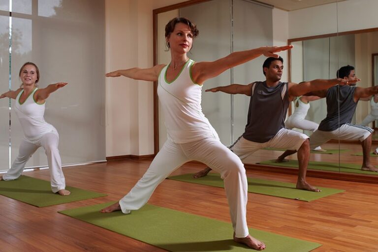 Yoga class in the studio, The Chateau Spa and Organic Wellness Resort