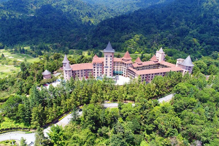 Aerial view of the resort in the hills of Bukit Tinggi, The Chateau Spa and Organic Wellness Resort
