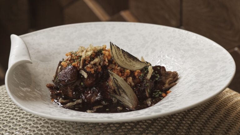 A main course from the hotel kitchen, The Chedi Luštica Bay