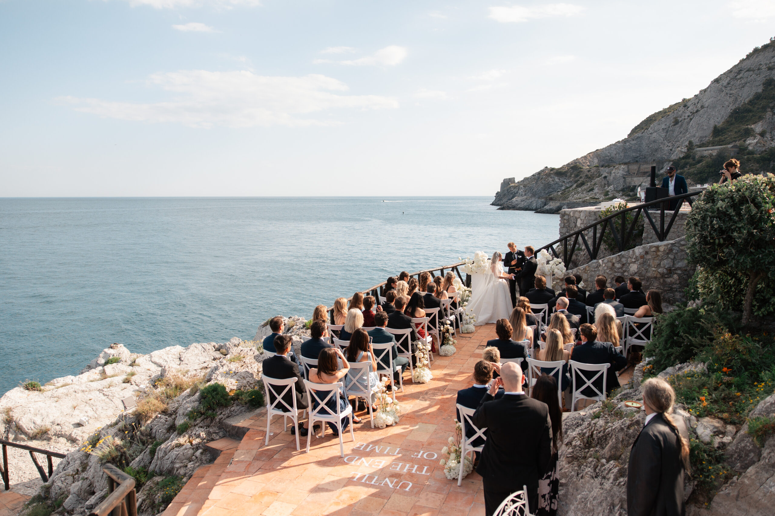 Ceremony on the sea terrace at Torre La Cerniola, Amalfi Coast, The Dream Wedding Lab
