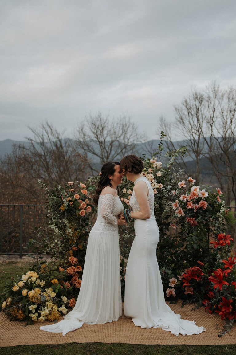 Two brides among autumn flowers, The Experialist