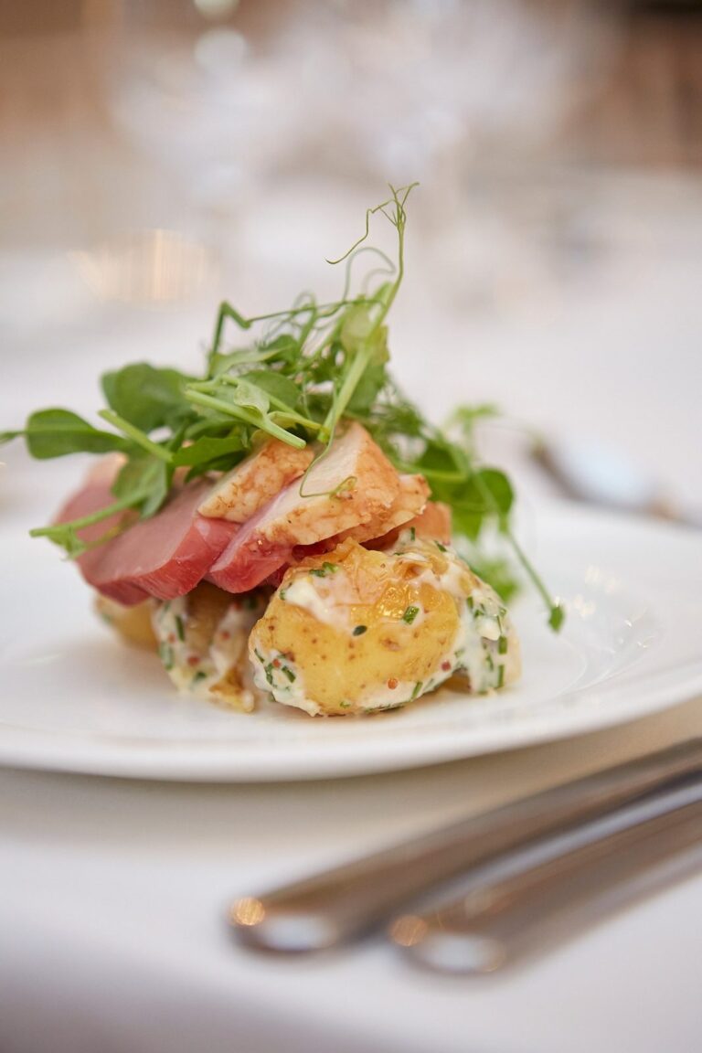 A plated course from the George kitchen, The George in Rye