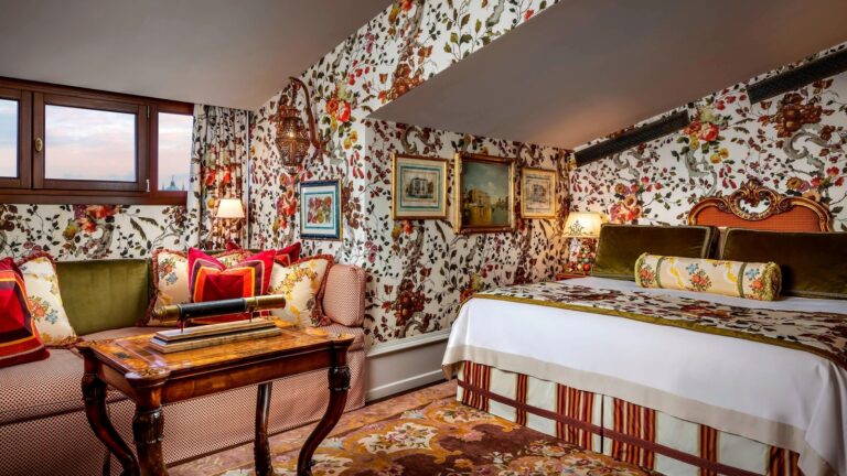 The Redentore Suite with floral wallcovering, The Gritti Palace