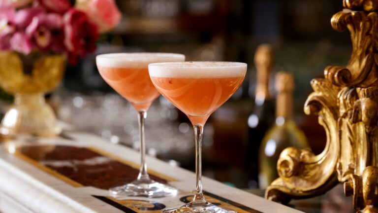 A signature Bellini, the drink born at The Gritti, The Gritti Palace