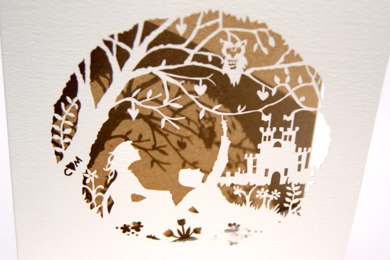 Bespoke laser cut woodland invitation, The Hummingbird Card Company