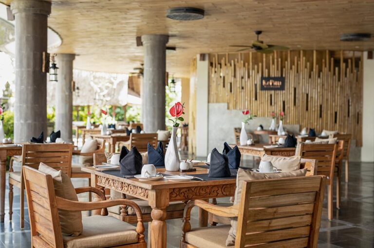 Dining tables at Kepitu Restaurant, The Kayon Jungle Resort