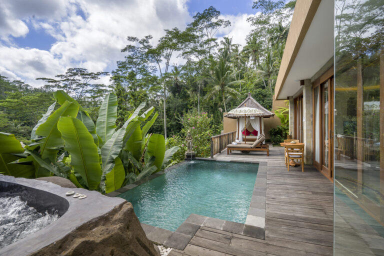Private pool of a Kayon Premier Pool Villa, The Kayon Jungle Resort