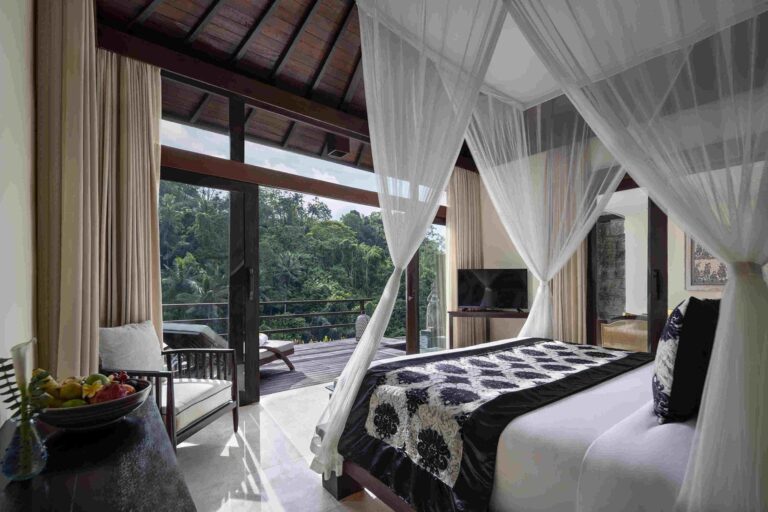 Kayon Valley Pool Villa bedroom and terrace, The Kayon Valley Resort Ubud