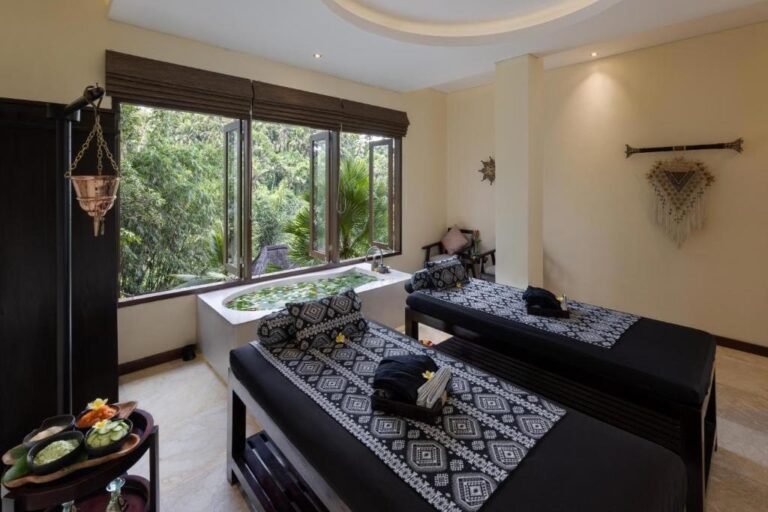 Serayu Spa couple treatment beds, The Kayon Valley Resort Ubud