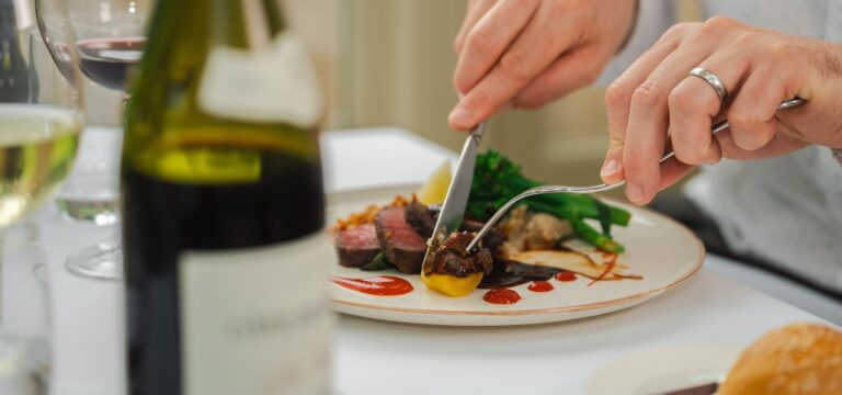 A fine-dining plated main course, The Lake Country House Hotel & Spa