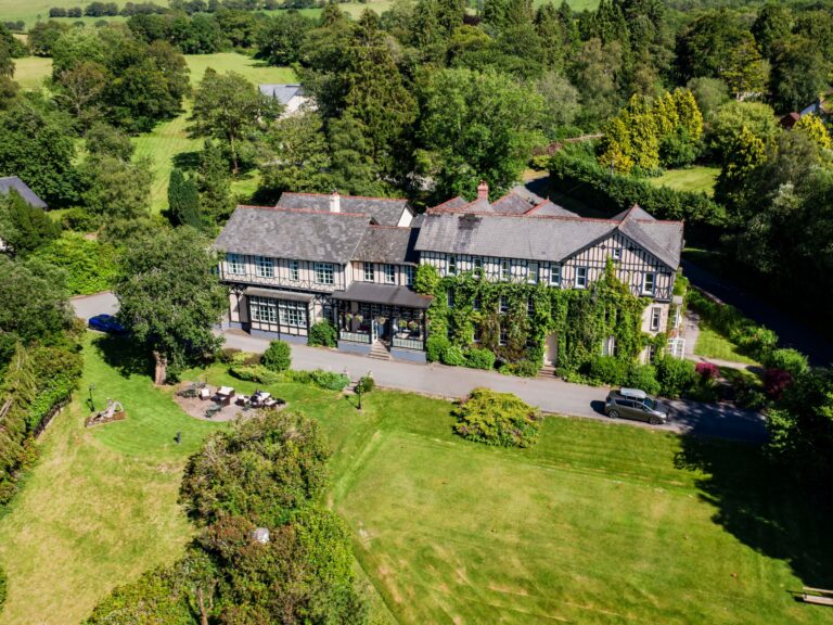Aerial of the house and formal grounds, The Lake Country House Hotel & Spa