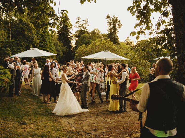 An outdoor drinks reception on the lawn, The Lake Country House Hotel & Spa