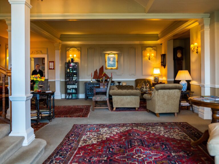 The pillared reception hall and lounge, The Lake Country House Hotel & Spa