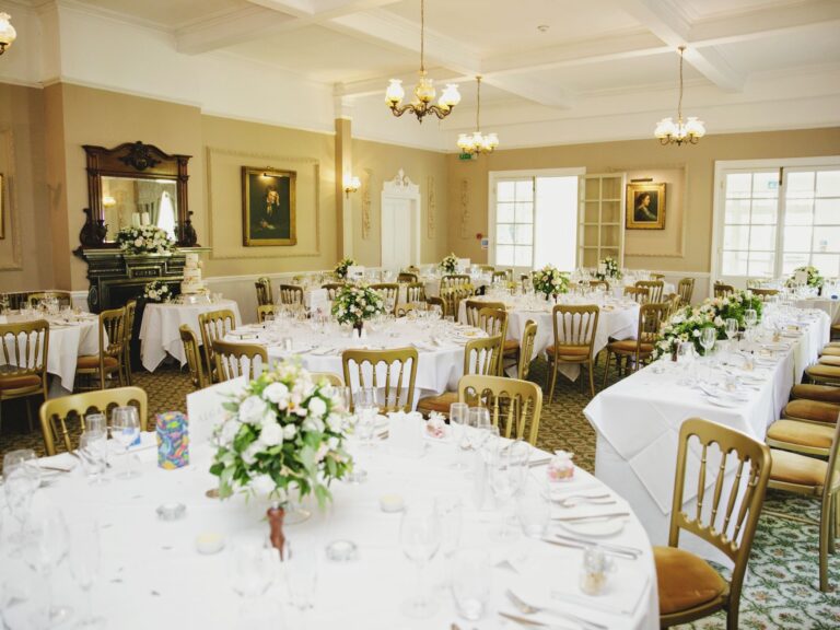 The Grand Dining Room dressed for the wedding breakfast, The Lake Country House Hotel & Spa