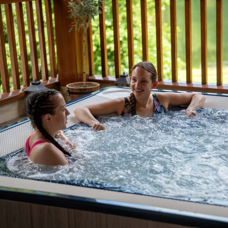 The outdoor balcony hot tub in the woodland, The Lake Country House Hotel & Spa