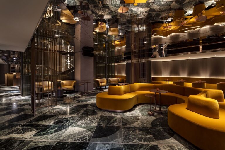 A party room with its own bar