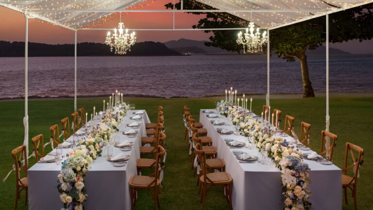 Wedding ceremony on the beach lawn, The Naka Island, A Luxury Collection Resort and Spa, Phuket