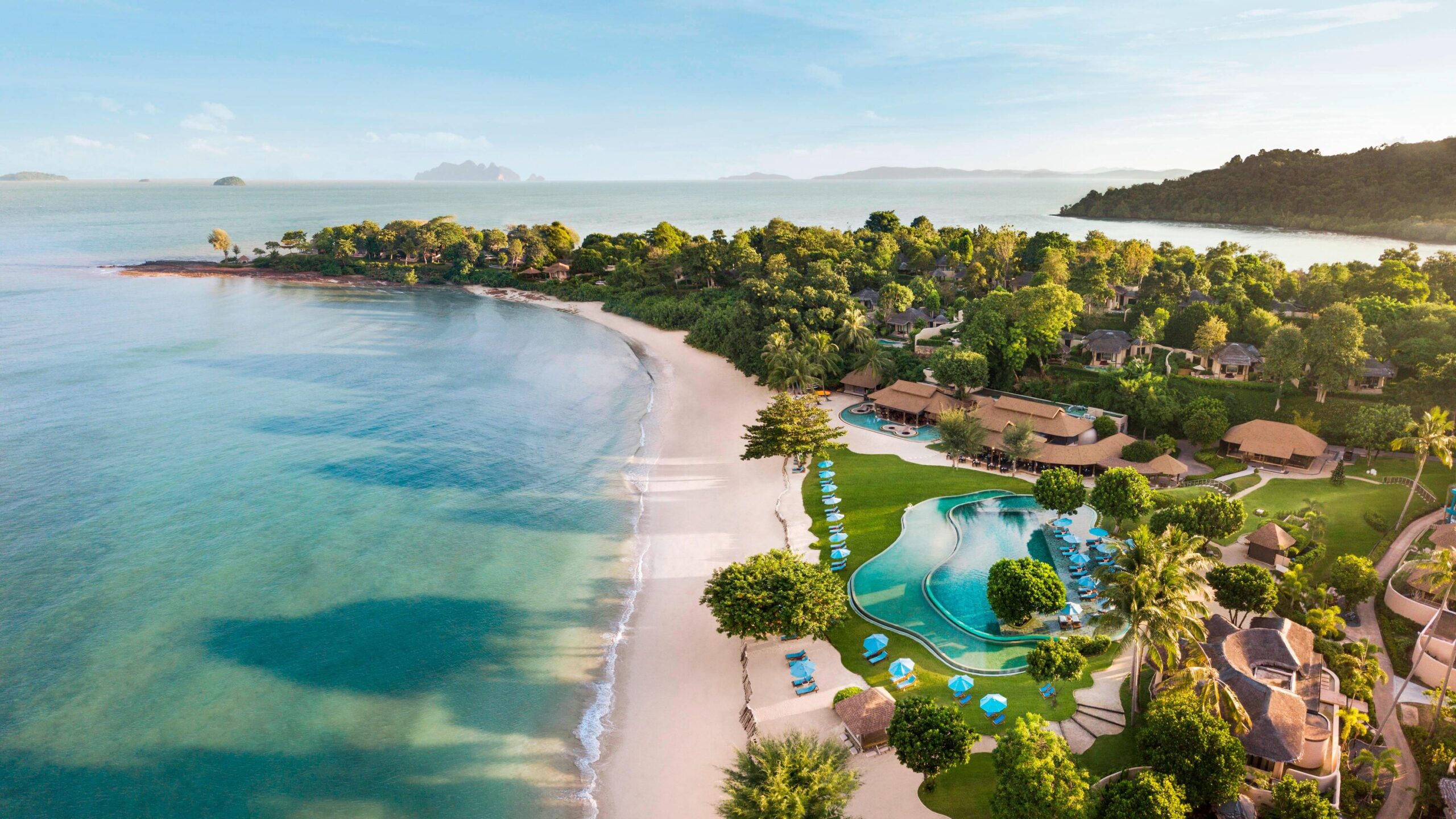 Aerial view of the resort and its beach on Naka Yai Island, The Naka Island, A Luxury Collection Resort and Spa, Phuket
