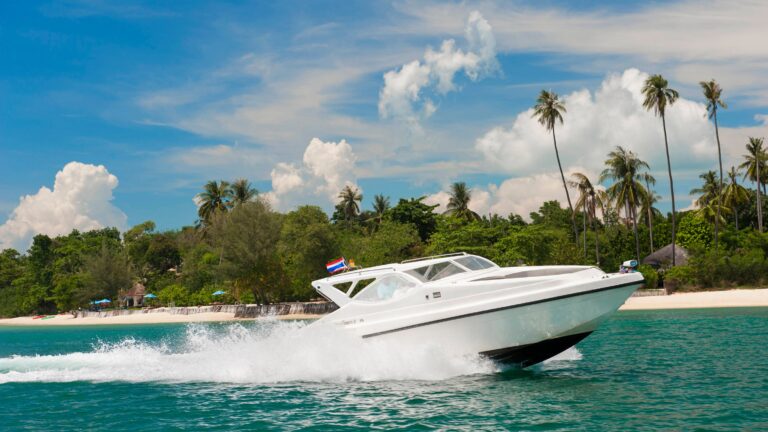 The resort speedboat that carries guests to Naka Yai Island, The Naka Island, A Luxury Collection Resort and Spa, Phuket