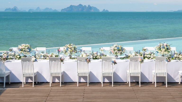 Wedding set up at the Royal Horizon Pool Villa, The Naka Island, A Luxury Collection Resort and Spa, Phuket