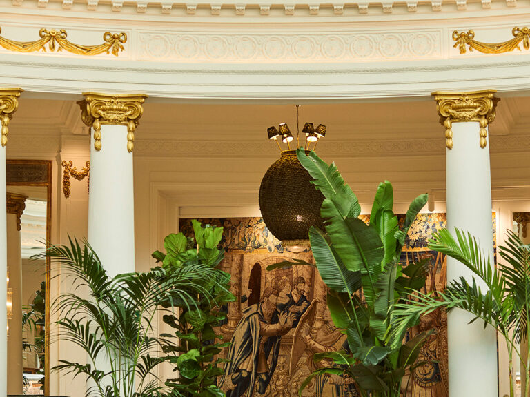 The gilded colonnade beneath the dome, The Palace, a Luxury Collection Hotel, Madrid