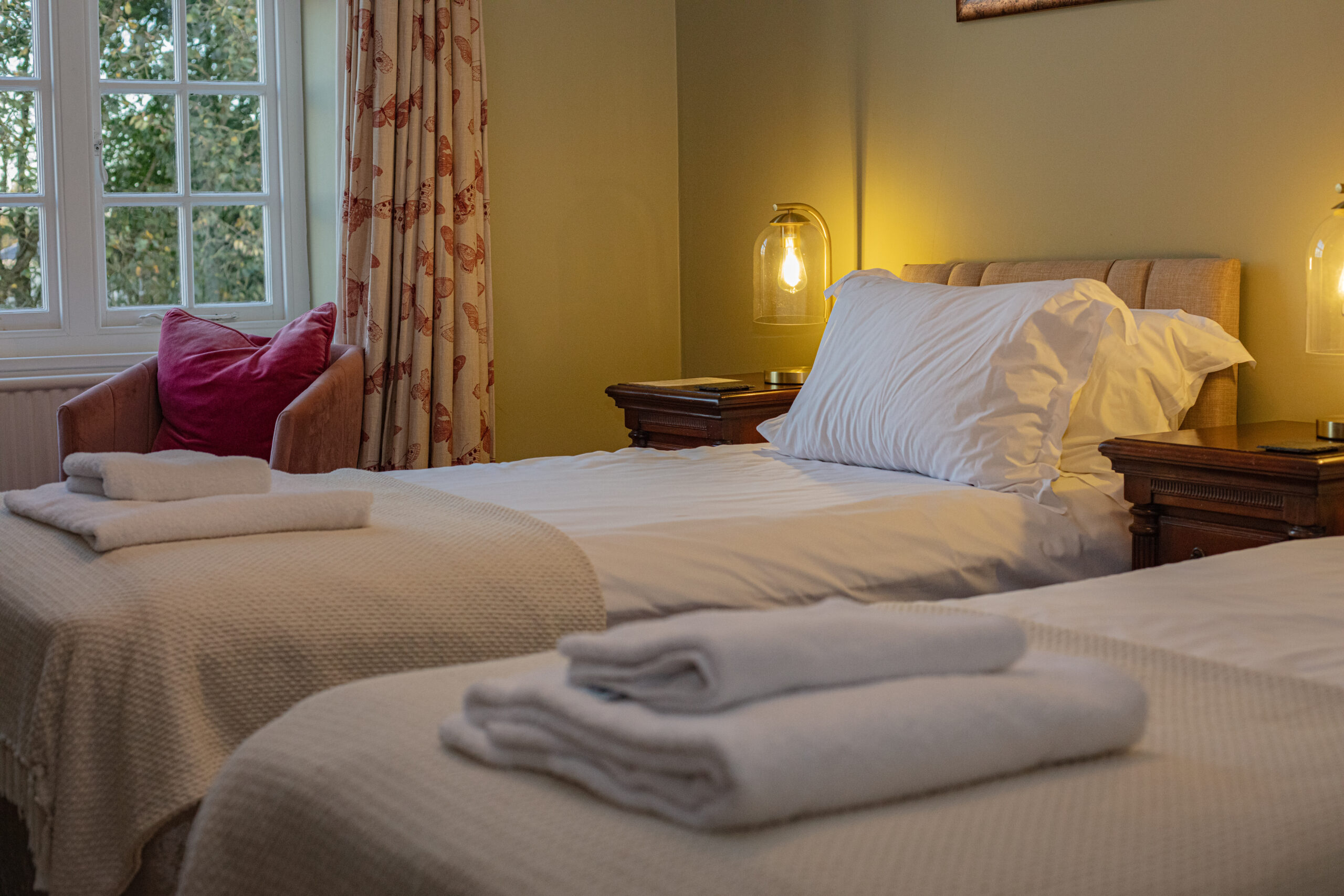 A twin bedroom, The Penrallt Country House Hotel