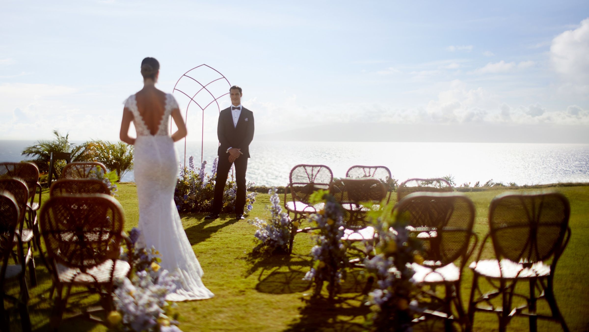 A ceremony at the cliff's edge, the Atlantic beyond, The Ritz-Carlton, Abama