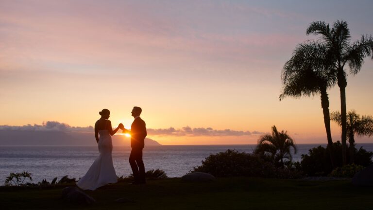 Vows exchanged as the sun sets over the ocean, The Ritz-Carlton, Abama