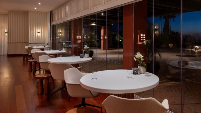 M.B, the resort's two-Michelin-starred dining room, over the terrace, The Ritz-Carlton, Abama