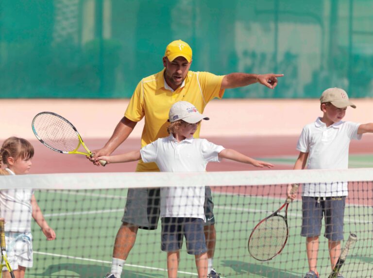 Tennis coaching on the resort courts, The Ritz-Carlton, Dubai
