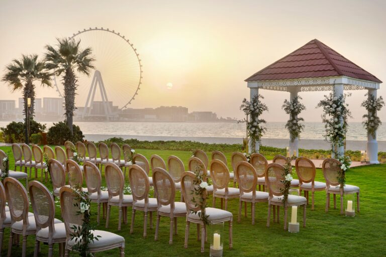 Gazebo and aisle on La Brise Lawn, The Ritz-Carlton, Dubai