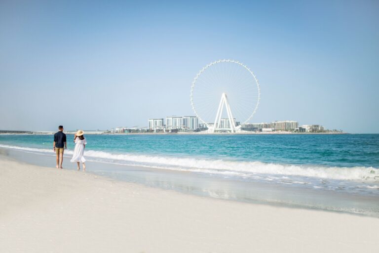 The private beach with Ain Dubai on the horizon, The Ritz-Carlton, Dubai