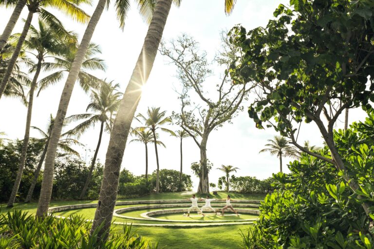 Yoga in the garden amphitheatre, The Ritz-Carlton Maldives, Fari Islands