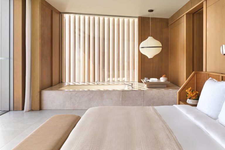 Overwater villa bedroom and bath, The Ritz-Carlton Maldives, Fari Islands